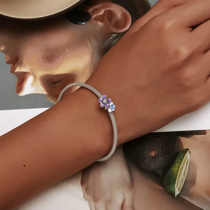 (bilde for) Pandora Style Butterfly Flower Charm - SCC2094 - Vis 6