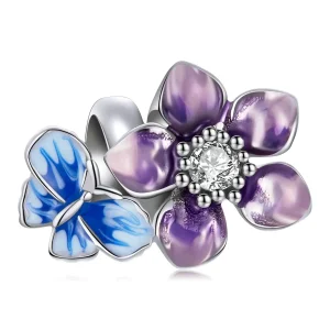 (bilde for) Pandora Style Butterfly Flower Charm - SCC2094