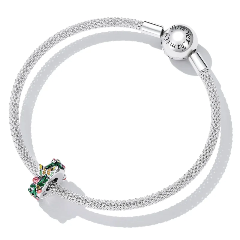 (bilde for) Pandora Style Butterfly Flower Spacer Charm - SCC2251 - Vis 5