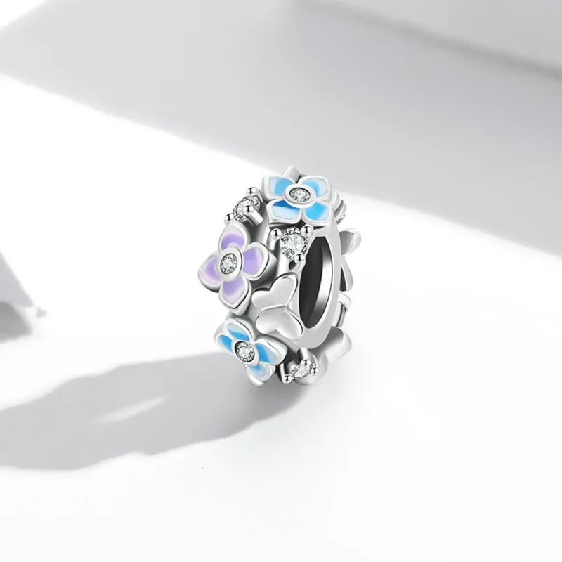 (bilde for) Pandora Style Butterfly Love Flower Charm - SCC2063 - Vis 2