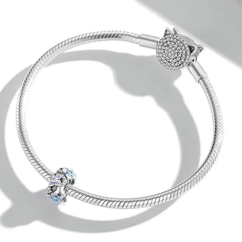 (bilde for) Pandora Style Butterfly Love Flower Charm - SCC2063 - Vis 3