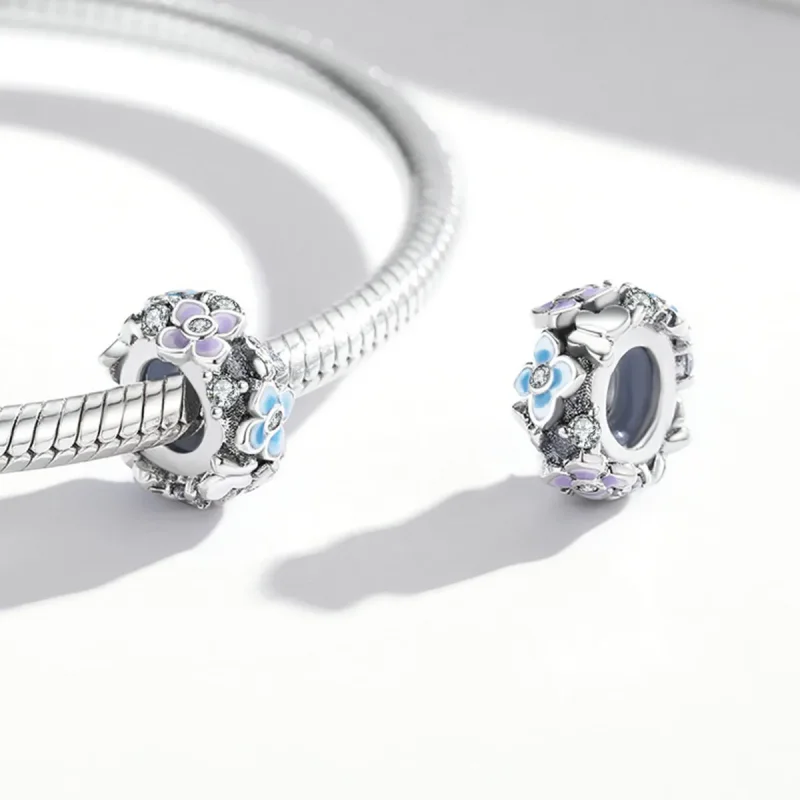 (bilde for) Pandora Style Butterfly Love Flower Charm - SCC2063 - Vis 4