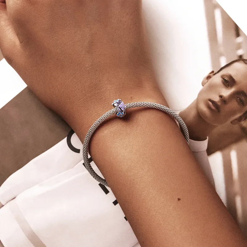 (bilde for) Pandora Style Butterfly Love Flower Charm - SCC2063 - Vis 5