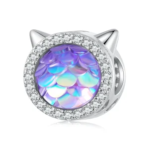 (bilde for) Pandora Style Cat Head Fish Scale Charm - BSC703