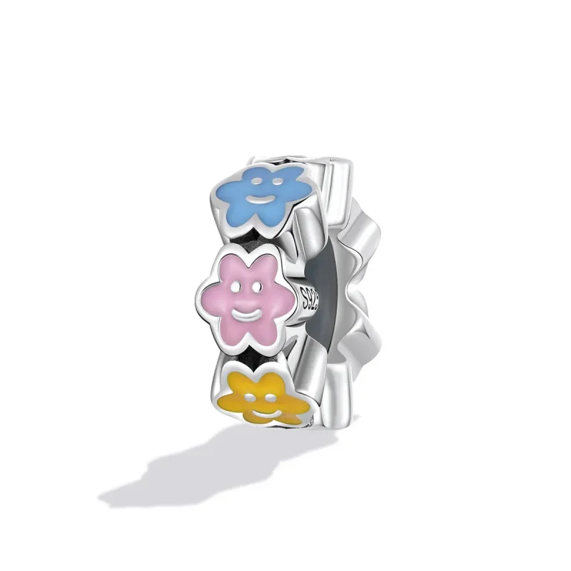 (bilde for) Pandora Style Colorful Cloud Smiley Face Charm - SCC2188 - Vis 2