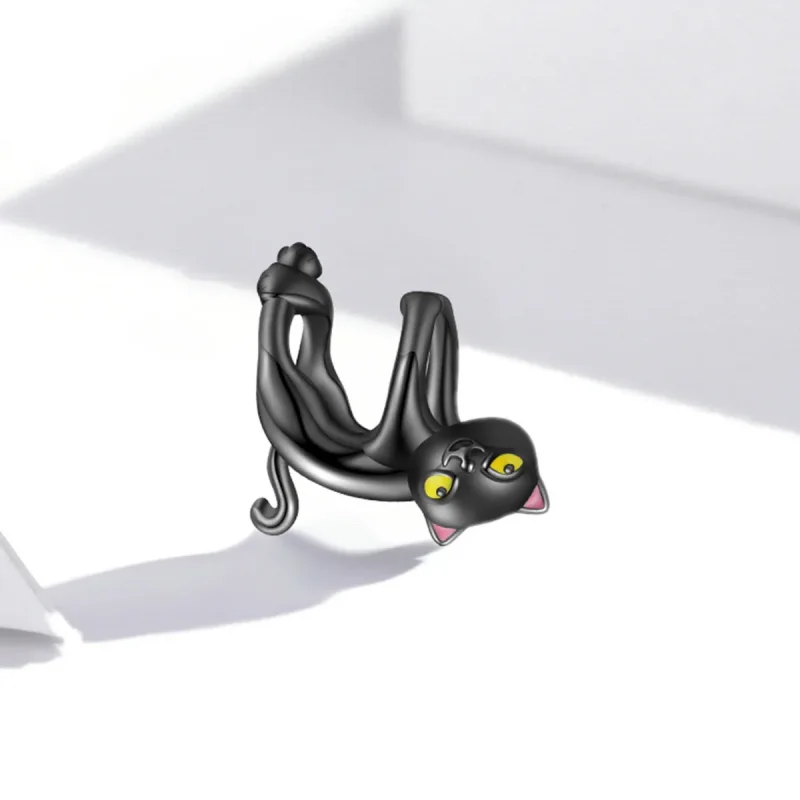 (bilde for) Pandora Style Cute Black Cat Charm - BSC520 - Vis 2
