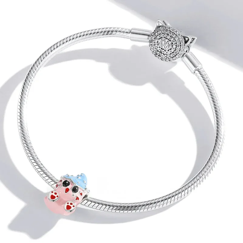(bilde for) Pandora Style Cute Cat Doll Charm - SCC1939 - Vis 4