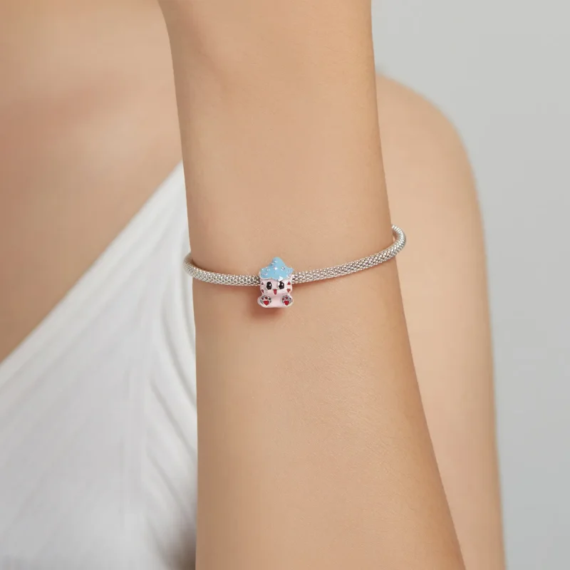 (bilde for) Pandora Style Cute Cat Doll Charm - SCC1939 - Vis 5