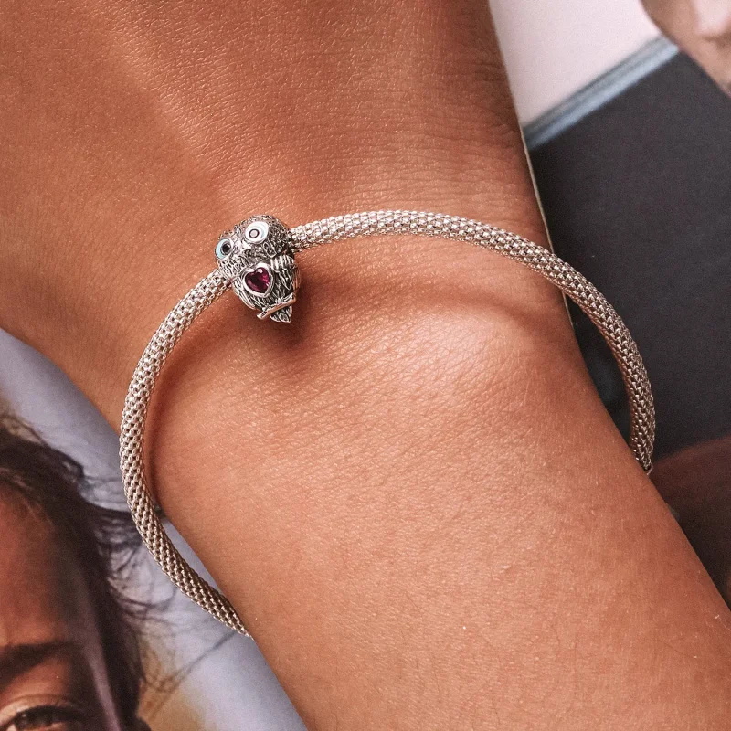 (bilde for) Pandora Style Cute Owl Charm - SCC2253 - Vis 6