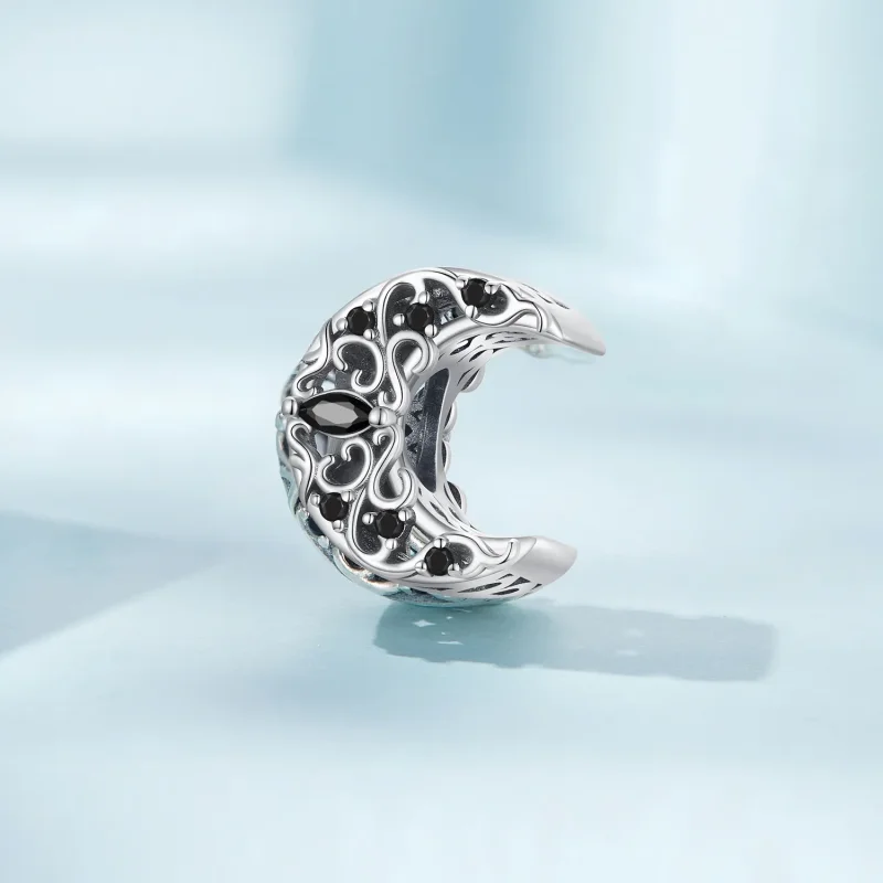 (bilde for) Pandora Style Dark Night Moon Charm - SCC2370 - Vis 2