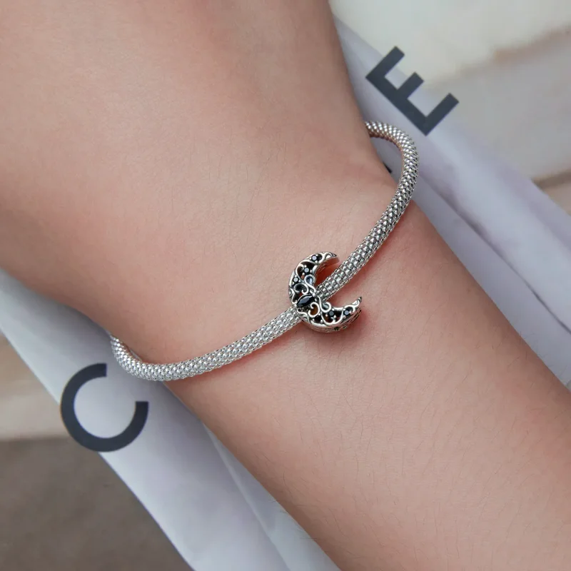 (bilde for) Pandora Style Dark Night Moon Charm - SCC2370 - Vis 6