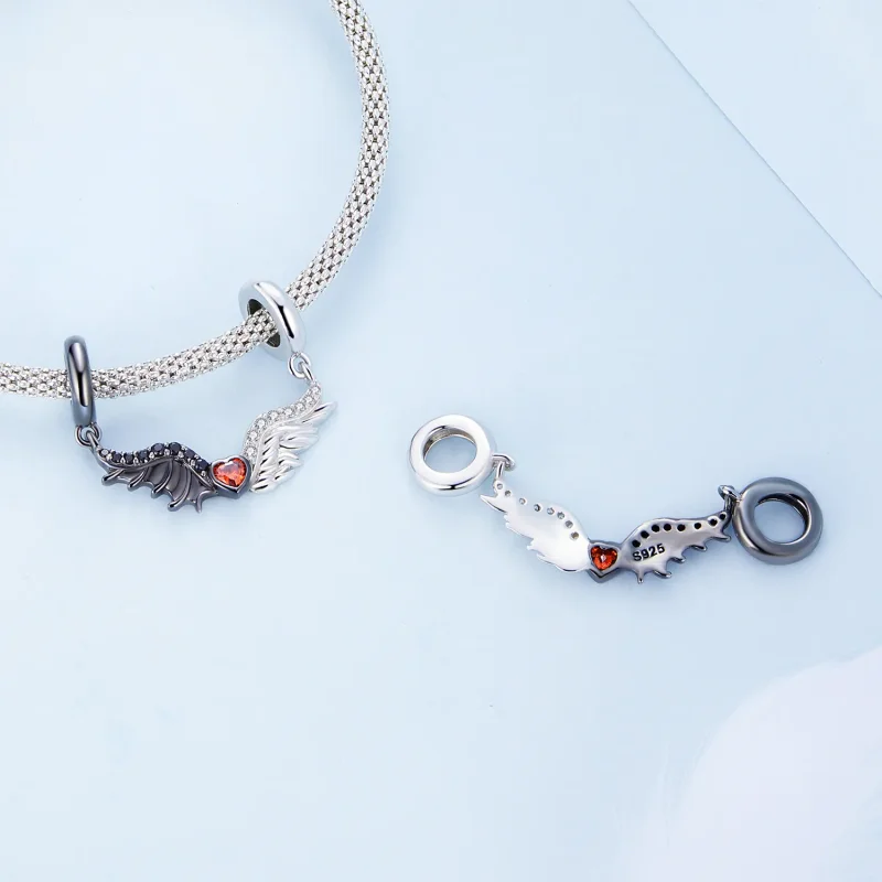 (bilde for) Pandora Style Devils and Angels Charm - BSC693 - Vis 4