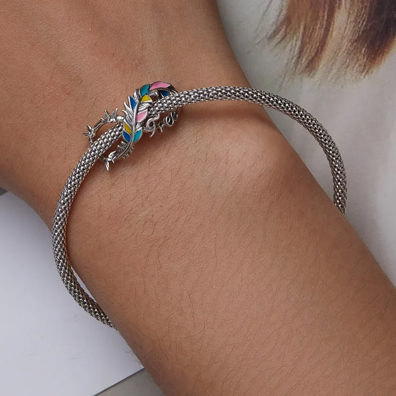 (bilde for) Pandora Style Feather Infinity Symbol Charm - SCC2322 - Vis 6
