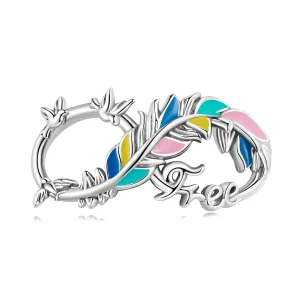 (bilde for) Pandora Style Feather Infinity Symbol Charm - SCC2322