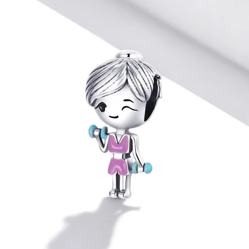 (bilde for) Pandora Style Fitness Girl Charm - BSC488 - Vis 2