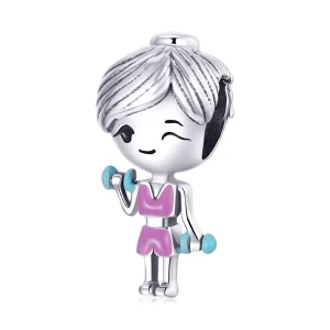 (bilde for) Pandora Style Fitness Girl Charm - BSC488