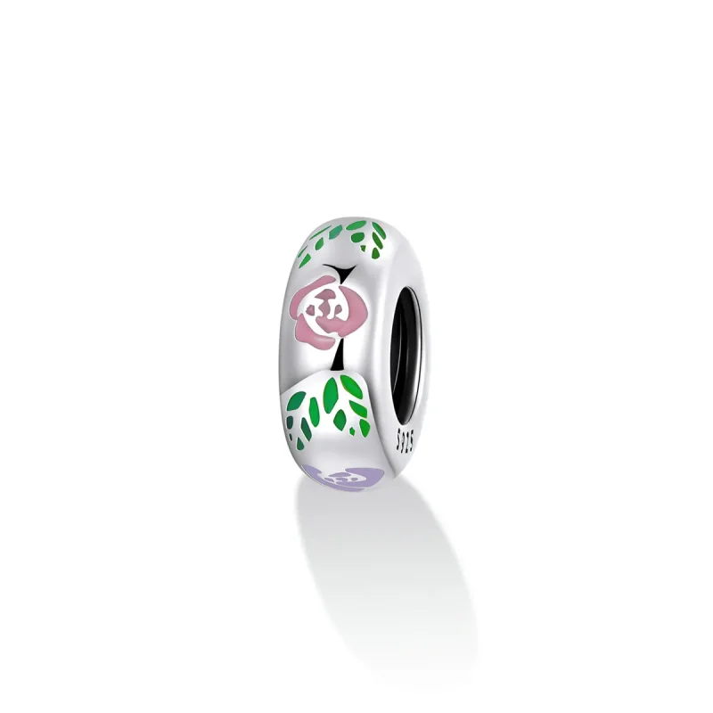(bilde for) Pandora Style Flower Doodle Charm - BSC596 - Vis 2