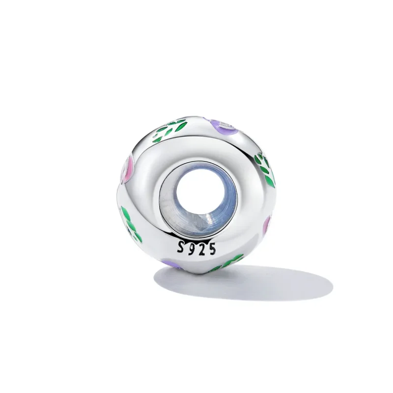 (bilde for) Pandora Style Flower Doodle Charm - BSC596 - Vis 3