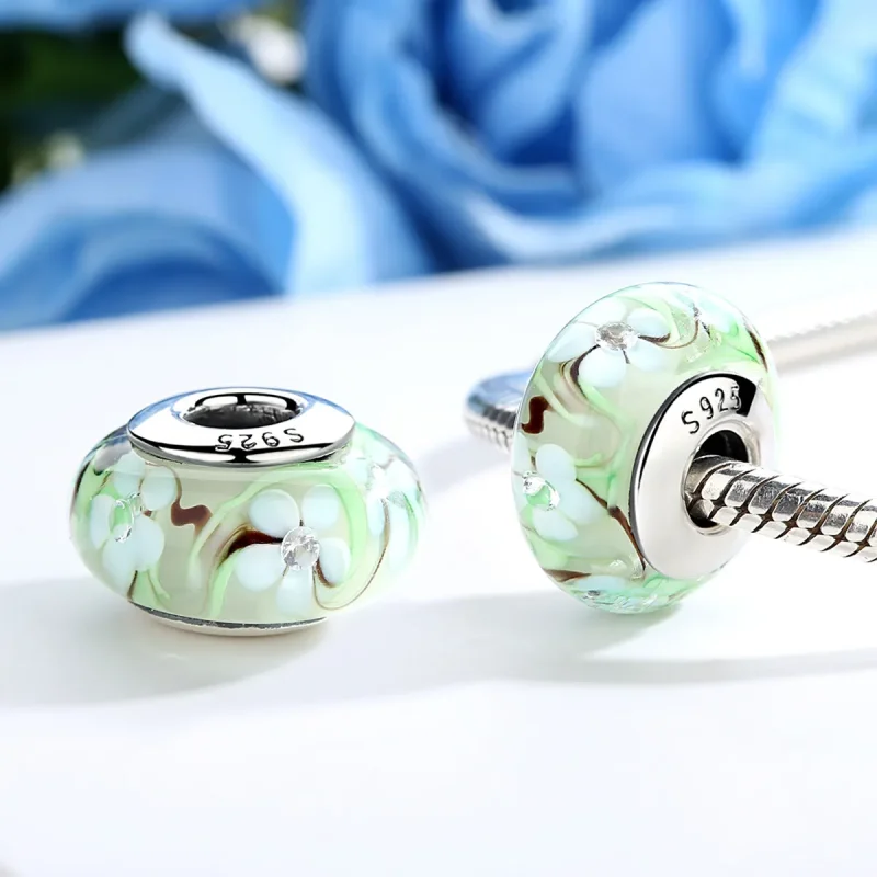 (bilde for) Pandora Style Flowers Murano Glass Charm - SCZ020 - Vis 3