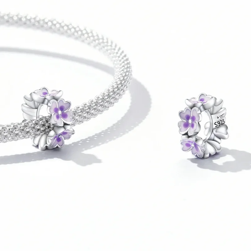 (bilde for) Pandora Style Flowers Spacer Charm - SCC2212 - Vis 4