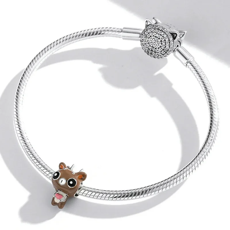 (bilde for) Pandora Style Funny Deer Charm - SCC1934 - Vis 3
