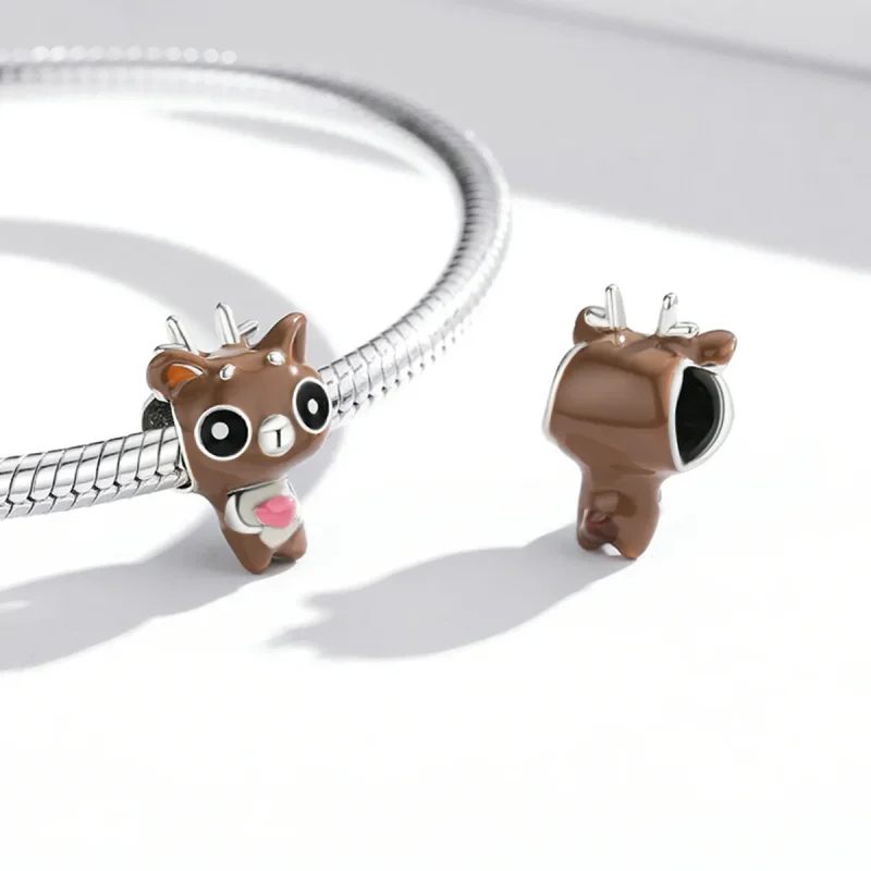 (bilde for) Pandora Style Funny Deer Charm - SCC1934 - Vis 4