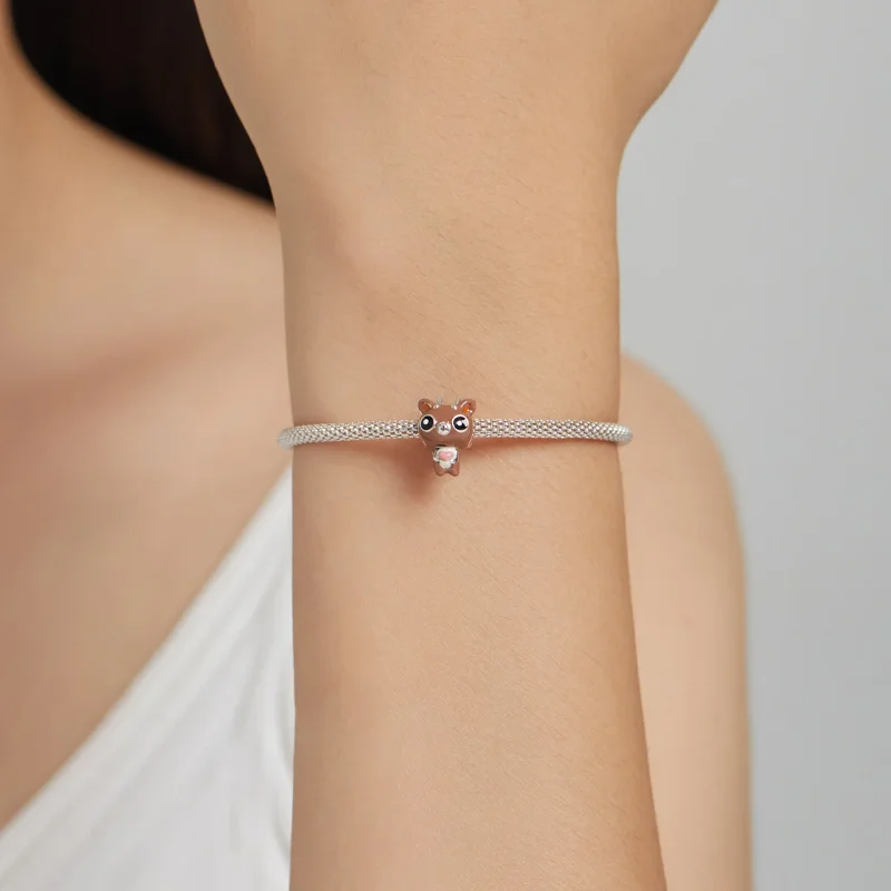 (bilde for) Pandora Style Funny Deer Charm - SCC1934 - Vis 5