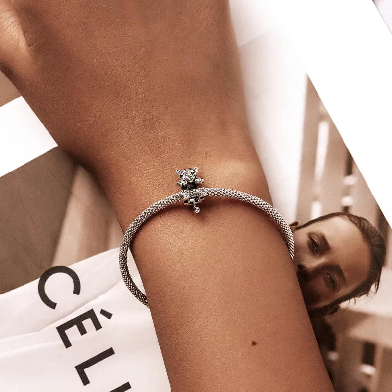 (bilde for) Pandora Style Funny Little Cheetah Charm - BSC556 - Vis 5