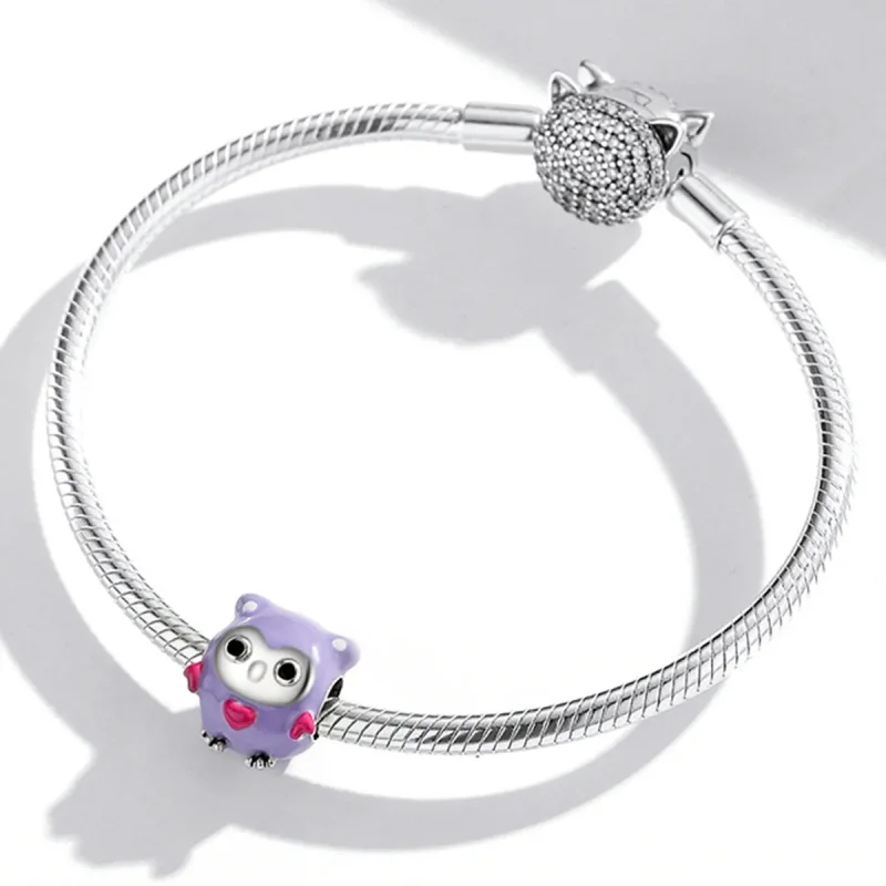 (bilde for) Pandora Style Funny Owl Charm - SCC1932 - Vis 3
