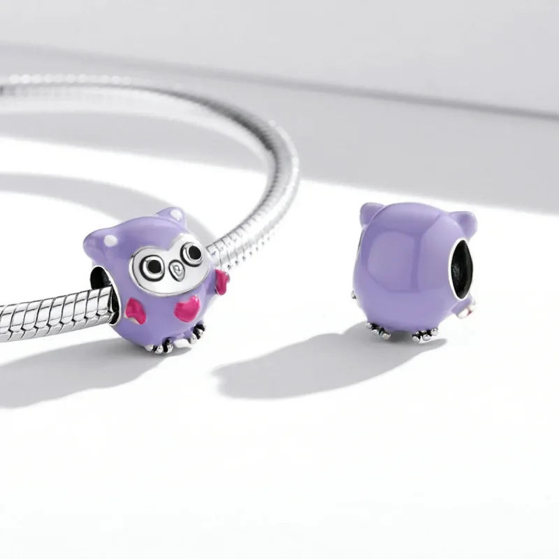 (bilde for) Pandora Style Funny Owl Charm - SCC1932 - Vis 4