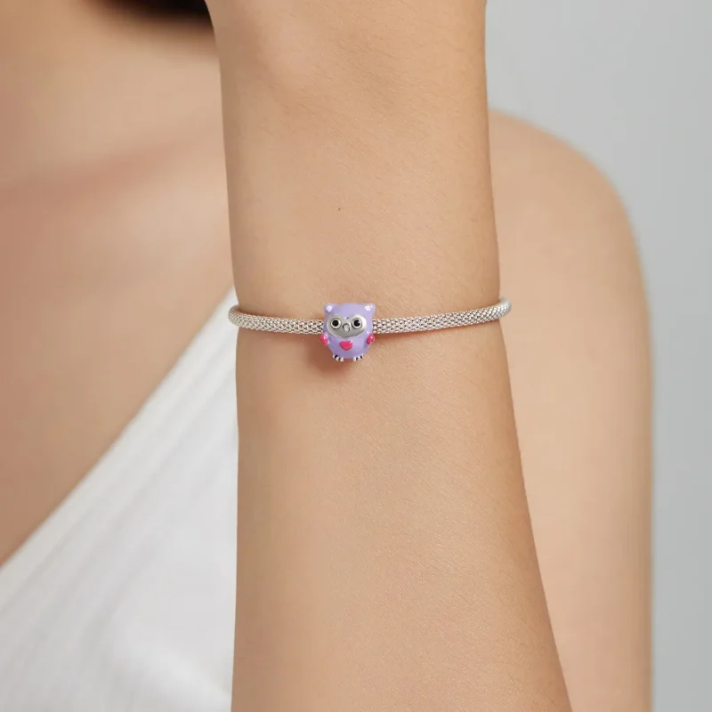 (bilde for) Pandora Style Funny Owl Charm - SCC1932 - Vis 5