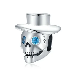 (bilde for) Pandora Style Gentleman Skull Charm - BSC525