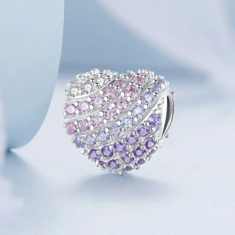 (bilde for) Pandora Style Gradient Heart Charm - BSC624 - Vis 2