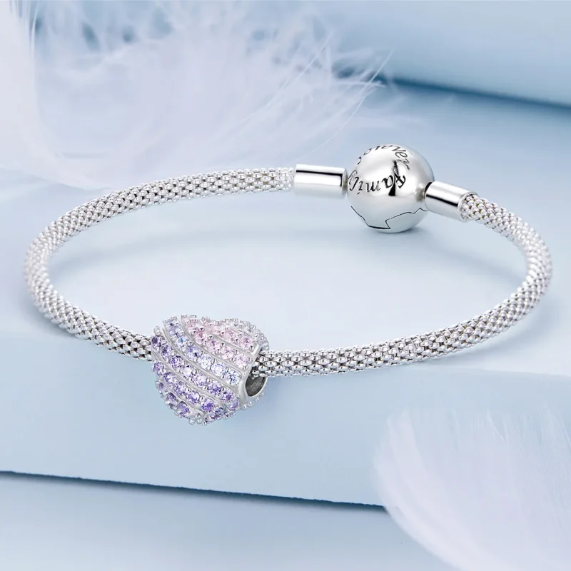 (bilde for) Pandora Style Gradient Heart Charm - BSC624 - Vis 4