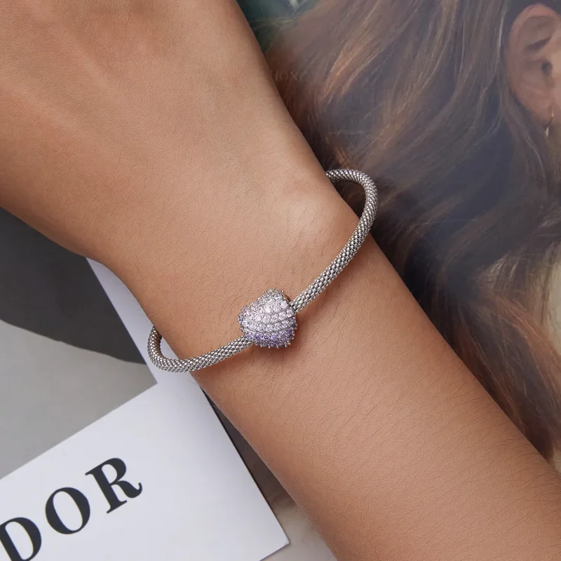 (bilde for) Pandora Style Gradient Heart Charm - BSC624 - Vis 5
