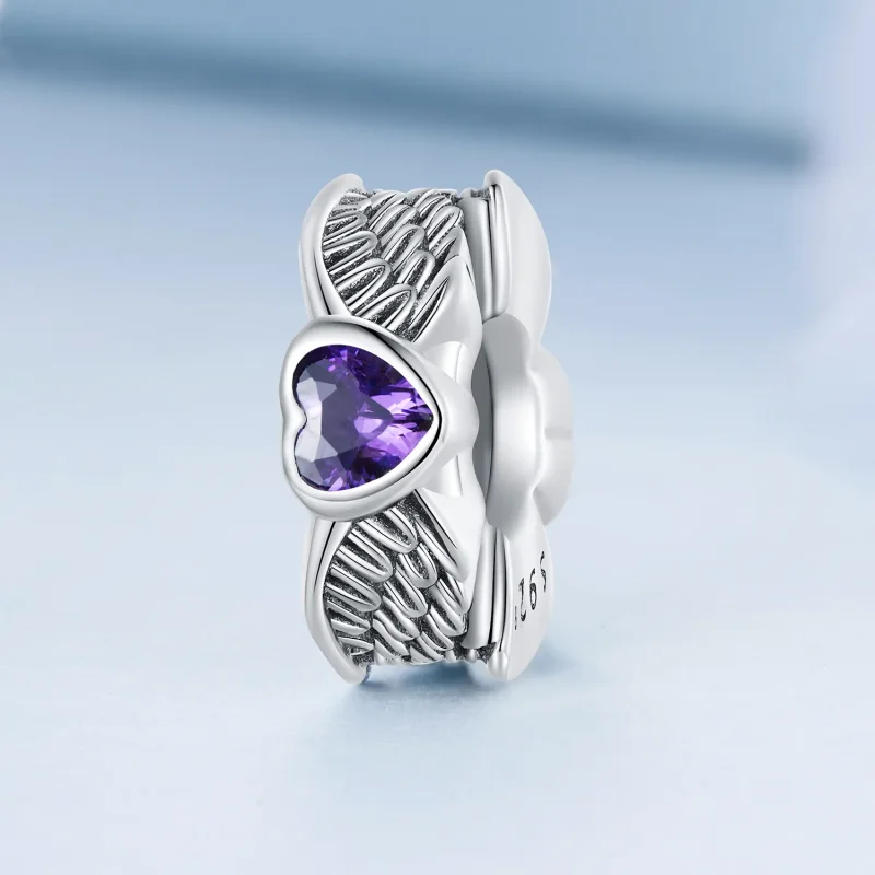 (bilde for) Pandora Style Guardian Heart Spacer Charm - BSC677 - Vis 2
