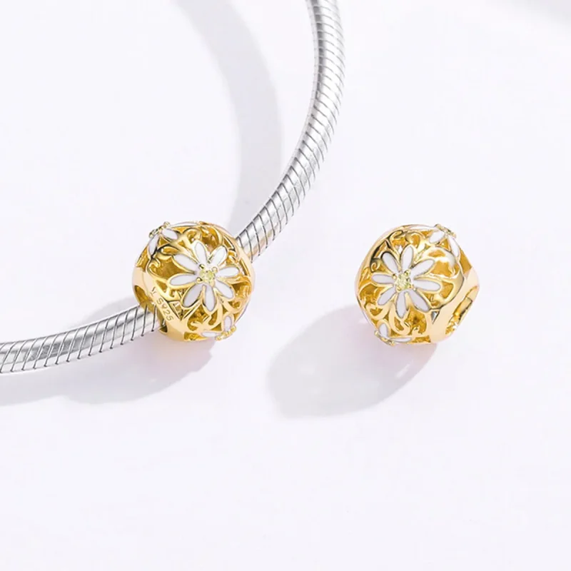 (bilde for) Pandora Style gullbelagt tusenfryd sjarm - SCC1216 - Vis 4