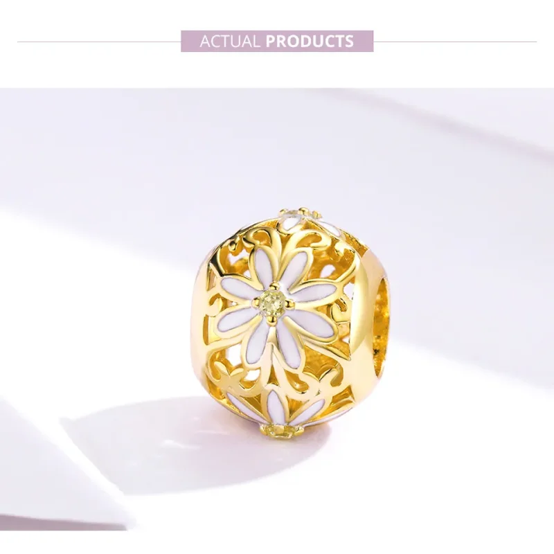 (bilde for) Pandora Style gullbelagt tusenfryd sjarm - SCC1216 - Vis 5