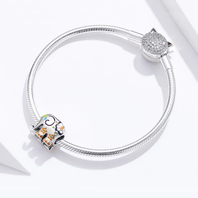 (bilde for) Pandora Style Happy Elephant Charm - BSC095 - Vis 2