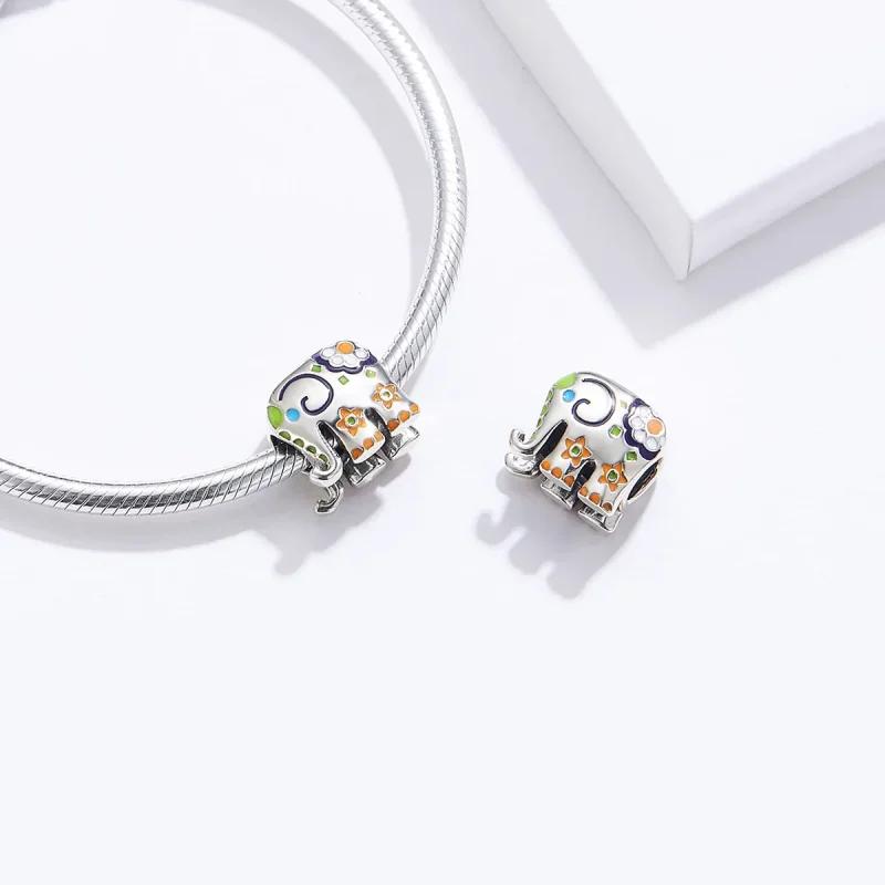 (bilde for) Pandora Style Happy Elephant Charm - BSC095 - Vis 4