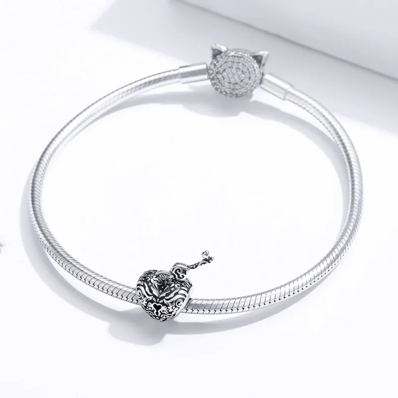 (bilde for) Pandora Style Heart Lock Charm - SCC1447 - Vis 3