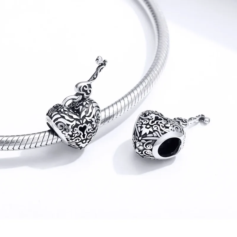 (bilde for) Pandora Style Heart Lock Charm - SCC1447 - Vis 4
