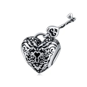 (bilde for) Pandora Style Heart Lock Charm - SCC1447