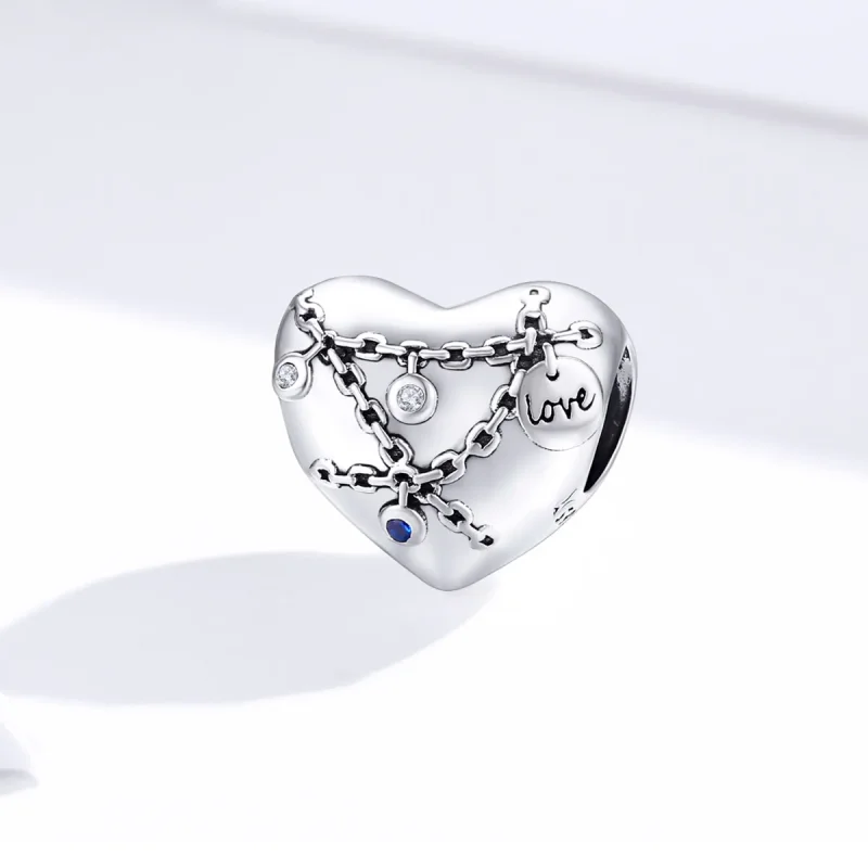 (bilde for) Pandora Style Heart Lock Charm - SCC1538 - Vis 4