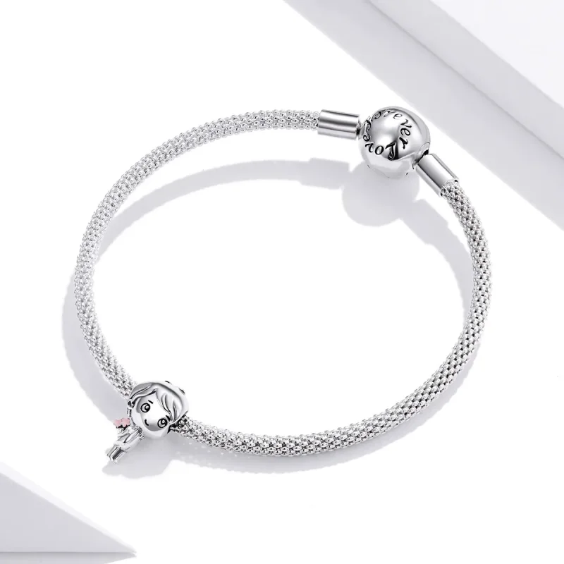 (bilde for) Pandora Style Heartbeat Boy Charm - BSC400 - Vis 3