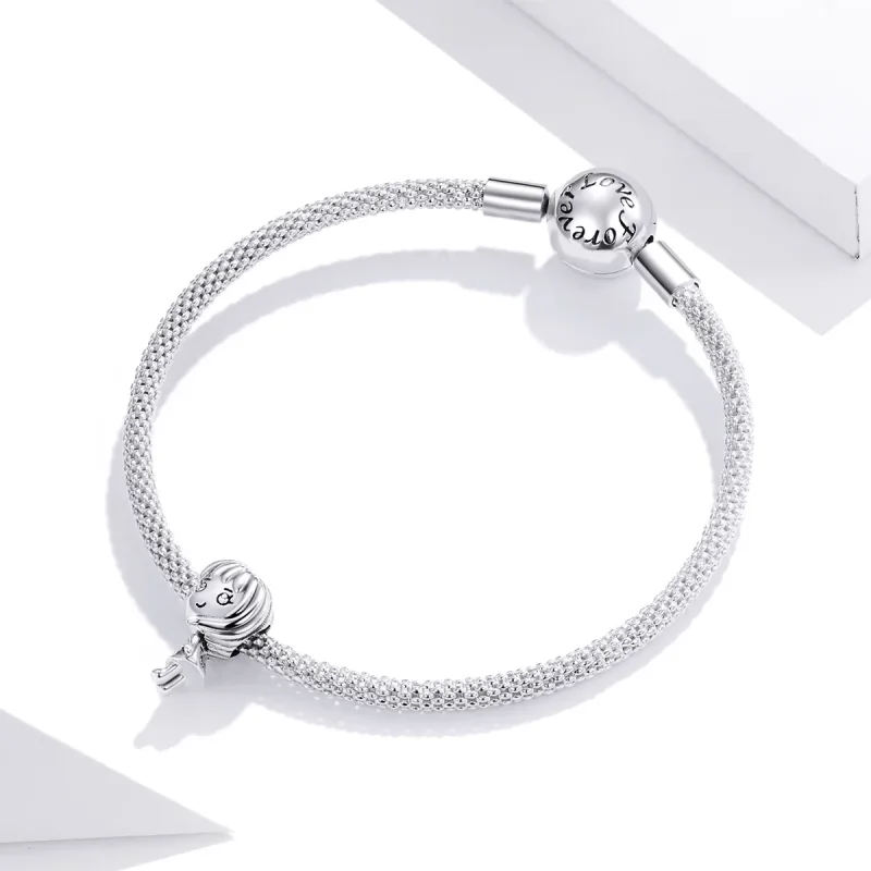 (bilde for) Pandora Style Heartbeat Girl Charm - BSC399 - Vis 3