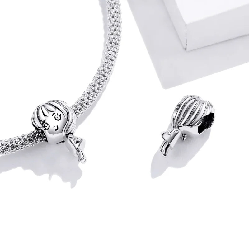 (bilde for) Pandora Style Heartbeat Girl Charm - BSC399 - Vis 4