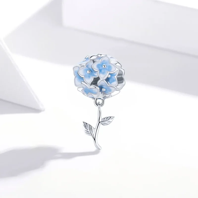 (bilde for) Pandora Style Hydrangea Charm - BSC392 - Vis 2