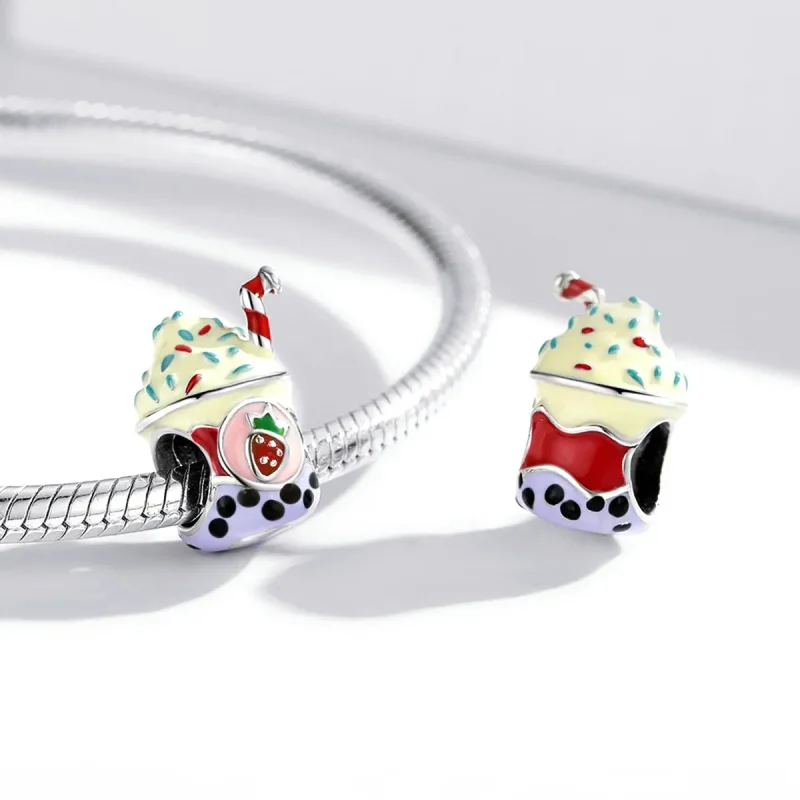 (bilde for) Pandora Style Ice Cream Milk Tea Charm - SCC1947 - Vis 3