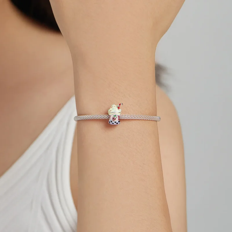 (bilde for) Pandora Style Ice Cream Milk Tea Charm - SCC1947 - Vis 5
